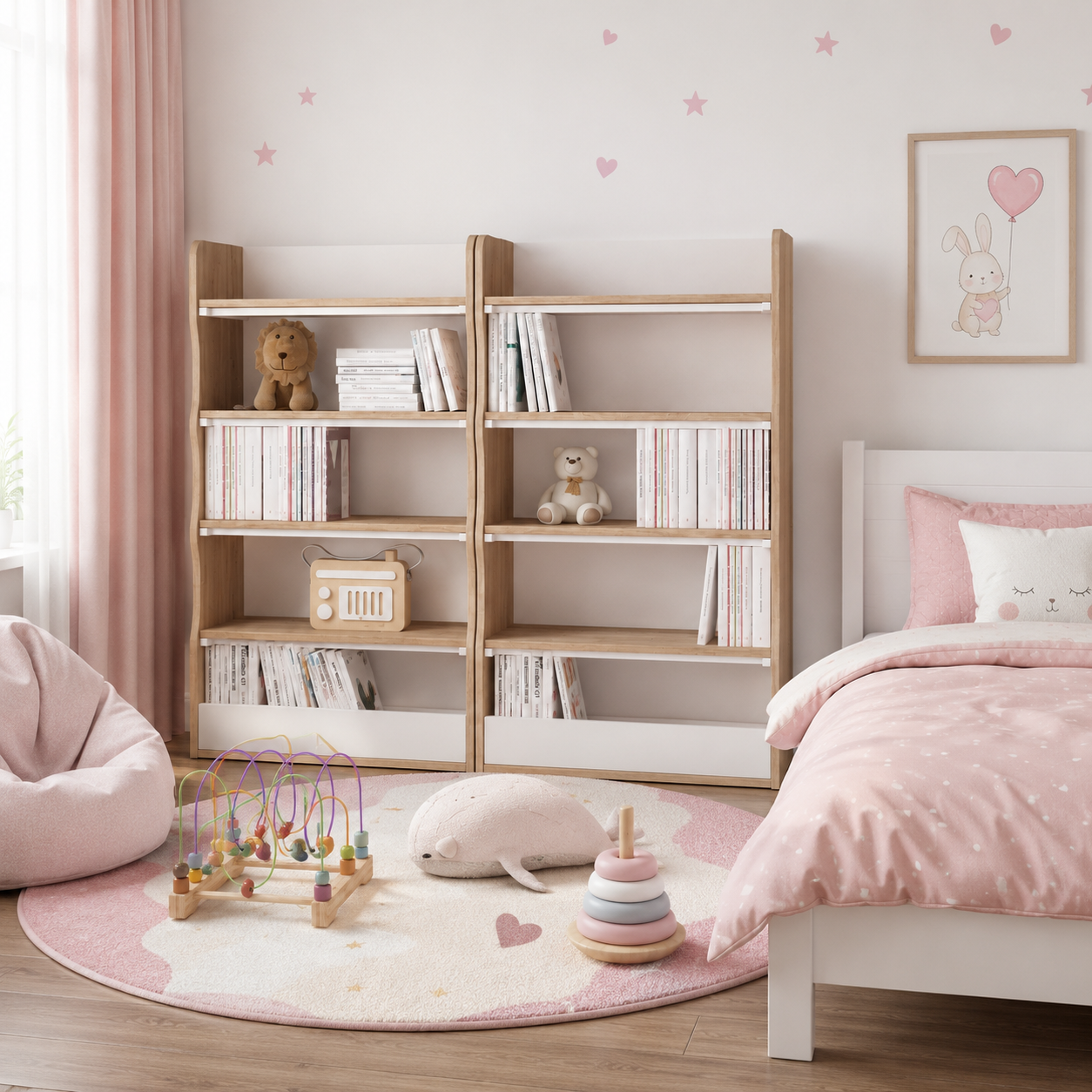 Montessori Krem Kitaplık