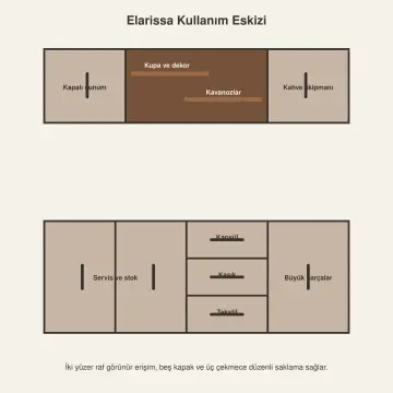 Elarissa 150 cm İki Yüzer Raflı Düz MDF Kahve Köşesi