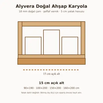 Alyvera Doğal Ahşap Karyola