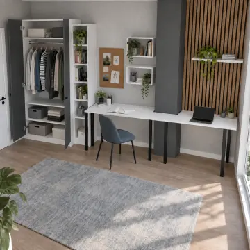 Neralyon K330 Kolon Çevresine Uyumlu Gardıroplu Genç Çalışma Alanı