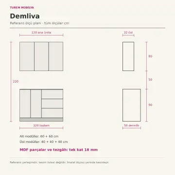 Demliva 120 cm Membran Kapaklı Kahve Köşesi