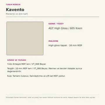 Kavento 160 cm High Gloss Kapaklı Kahve Köşesi