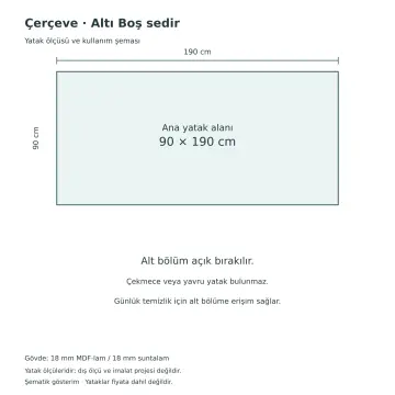 Çerçeve 90x190 Sedir
