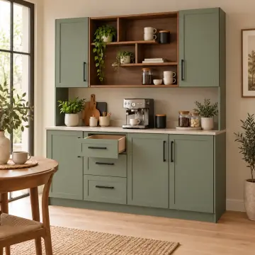 Seravina 160 cm Merdiven Raflı Membran Kahve Köşesi