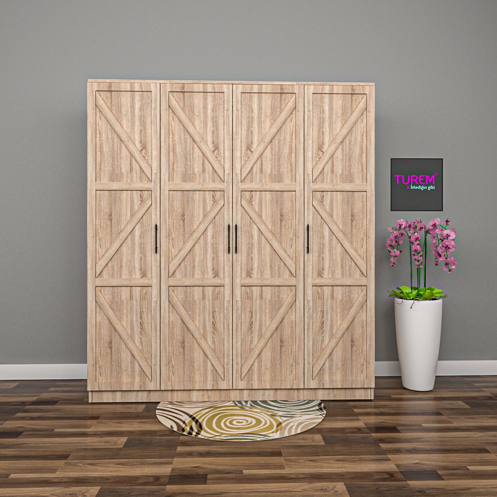 Şebboy 4 Kapılı Gardrop