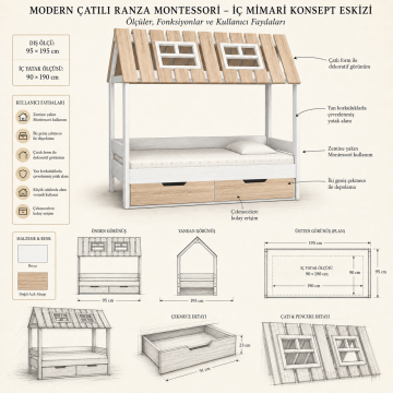 Modern Çatılı Ranza