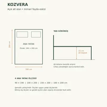 Kozvera Doğal Ahşap Karyola