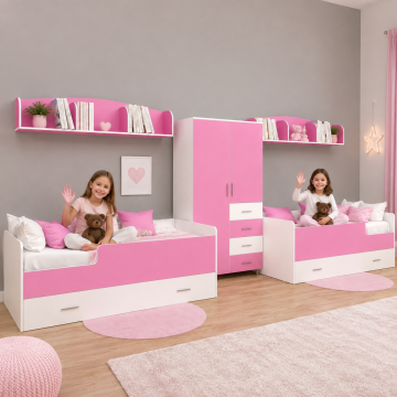 Pinky Dolaplı 2'li Karyola