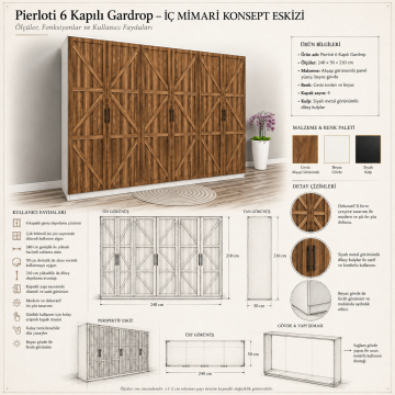 Pierloti 6 Kapılı Gardrop