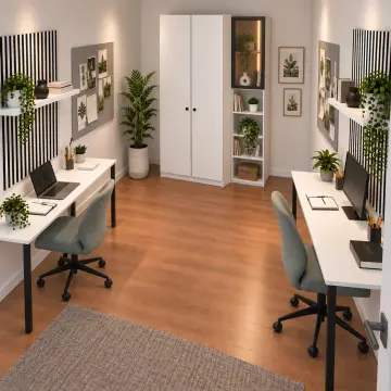 Renvessia D140 Bronz Reflekte Camlı Karşılıklı Duvar İkili Genç Çalışma Alanı