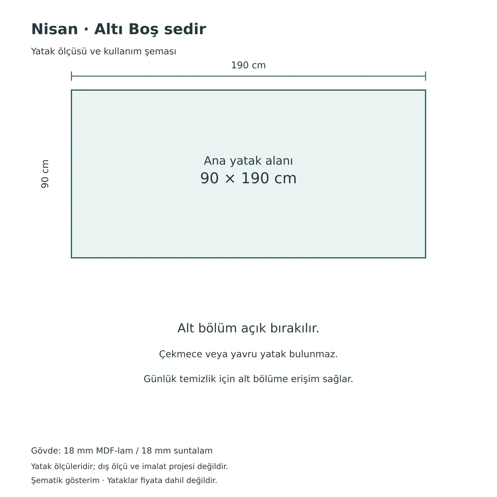 Nisan 90x190 Sedir