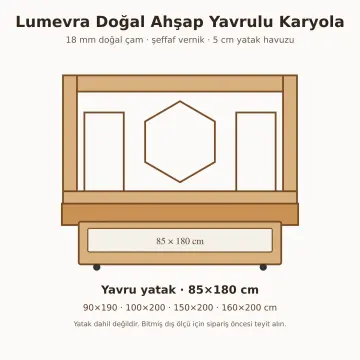 Lumevra Doğal Ahşap Yavrulu Karyola