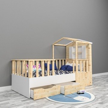 Çatılı Çekmeceli Montessori Yatak