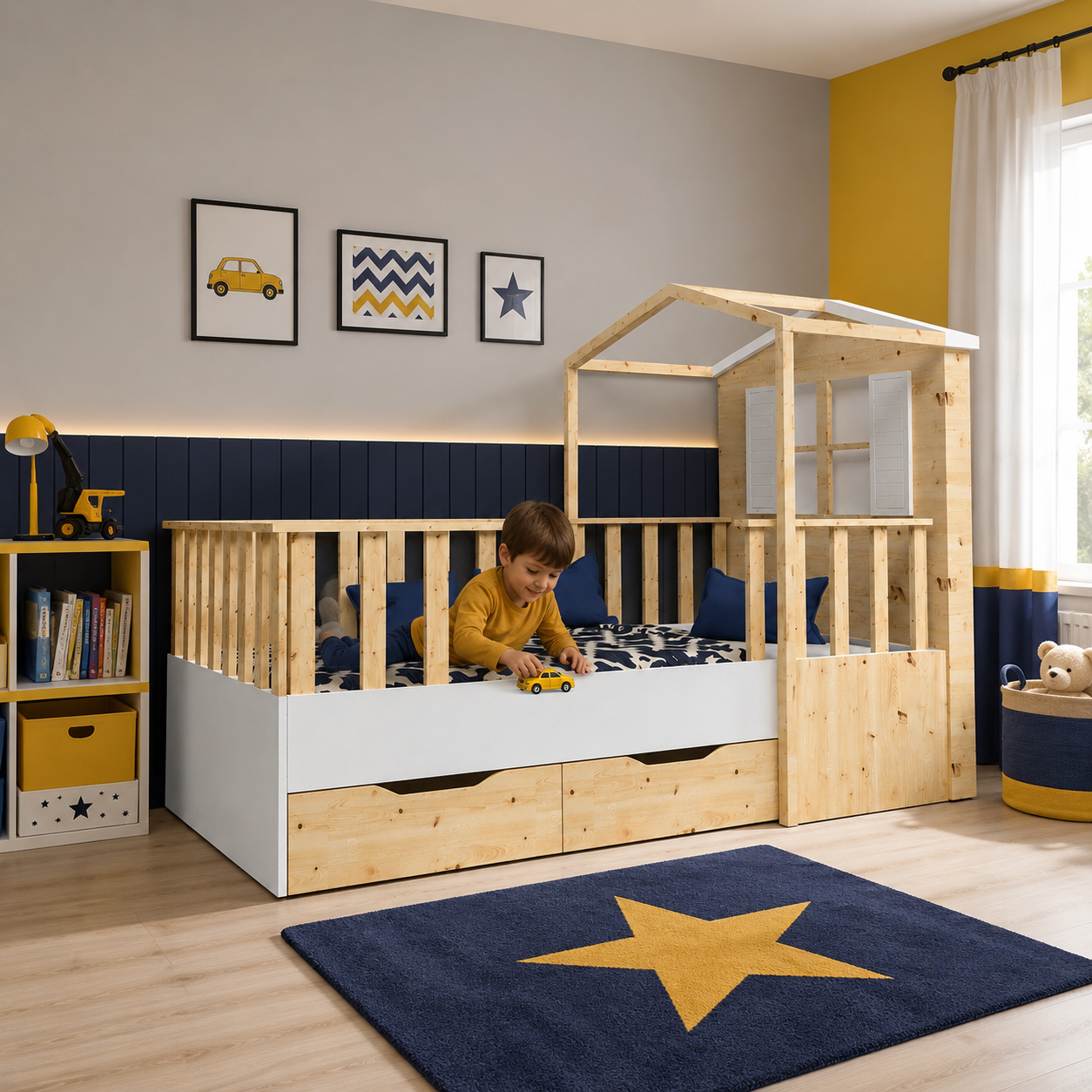 Çatılı Çekmeceli Montessori Yatak