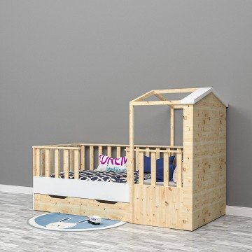 Çatılı Çekmeceli Montessori Yatak