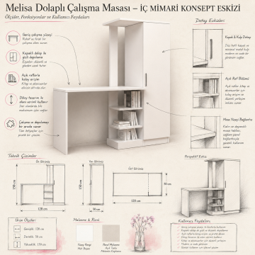 Melisa Dolaplı Çalışma Masası