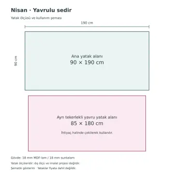 Nisan 90x190 Yavrulu Sedir