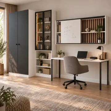 Tervessa P320 Bronz Reflekte Camlı Sürgülü Panolu Genç Çalışma Alanı