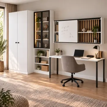 Tervessa P320 Bronz Reflekte Camlı Sürgülü Panolu Genç Çalışma Alanı