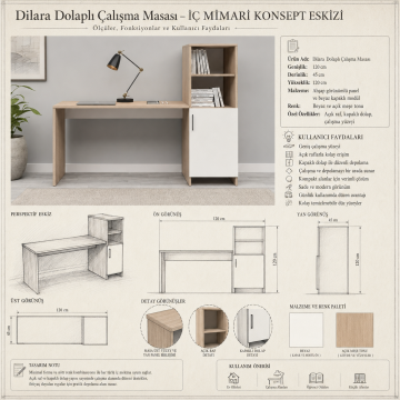 Dilara Dolaplı Çalışma Masası
