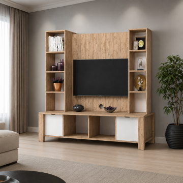 Doğal Ahşap Tv Ünitesi