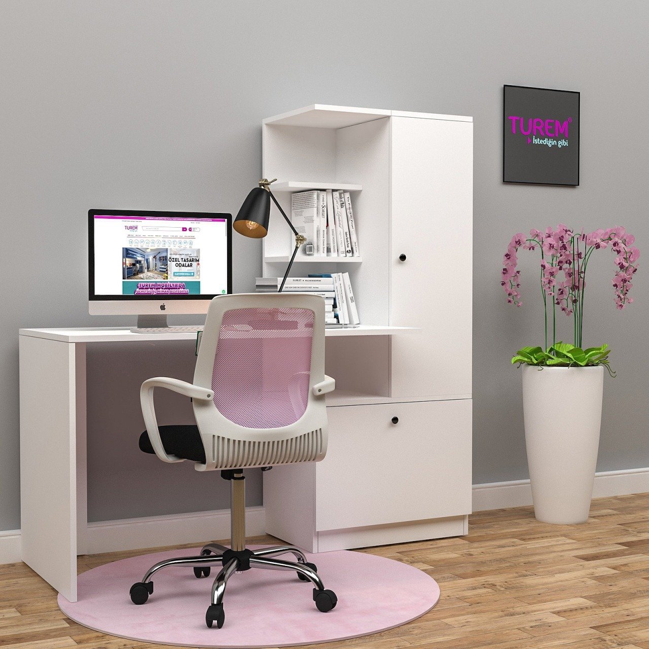 Mine Dolaplı Çalışma Masası