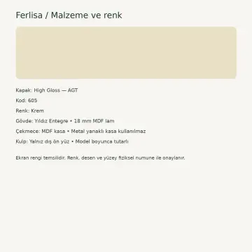 Ferlisa High Gloss Makine Dolabı