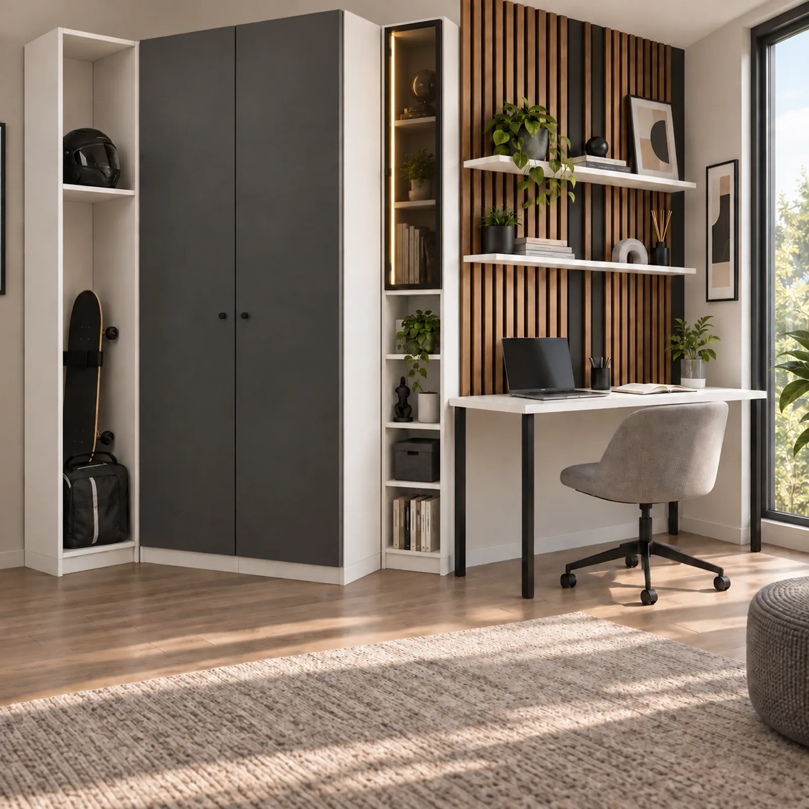 Nolvaris S300 Bronz Reflekte Camlı Spor Nişli Gardıroplu Genç Çalışma Alanı