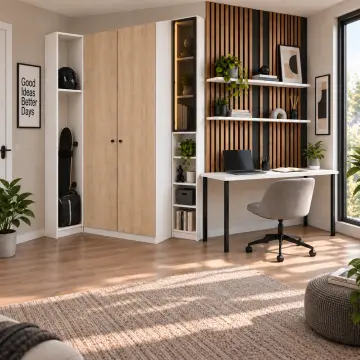 Nolvaris S300 Bronz Reflekte Camlı Spor Nişli Gardıroplu Genç Çalışma Alanı