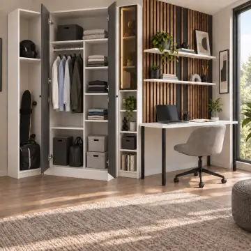 Nolvaris S300 Bronz Reflekte Camlı Spor Nişli Gardıroplu Genç Çalışma Alanı