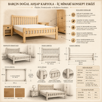 Barçın Doğal Ahşap Karyola