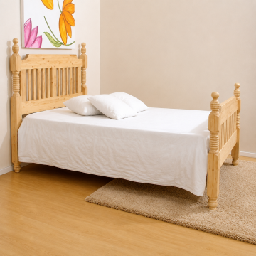 Barayı Doğal Ahşap Karyola Tek kişilik 90x190 cm