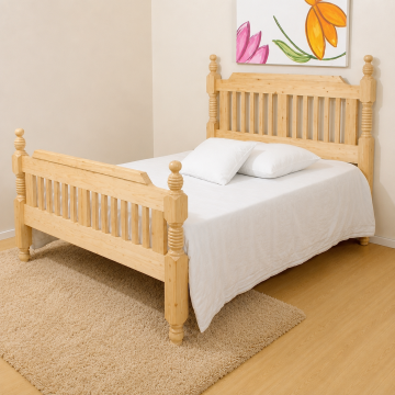 Barayı Doğal Ahşap Karyola Tek kişilik 90x190 cm
