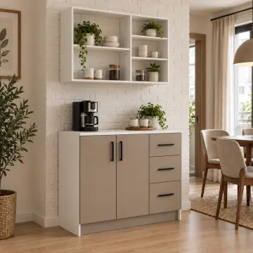 Telvona 100 cm Düz MDF Kahve Köşesi