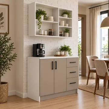 Telvona 100 cm Düz MDF Kahve Köşesi