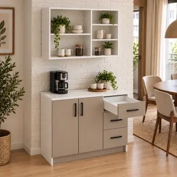Telvona 100 cm Düz MDF Kahve Köşesi