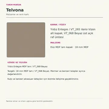 Telvona 100 cm Düz MDF Kahve Köşesi