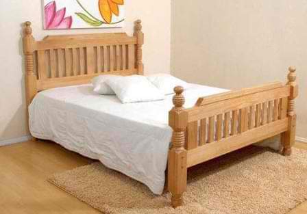 Barayı Doğal Ahşap Karyola Tek kişilik 90x190 cm