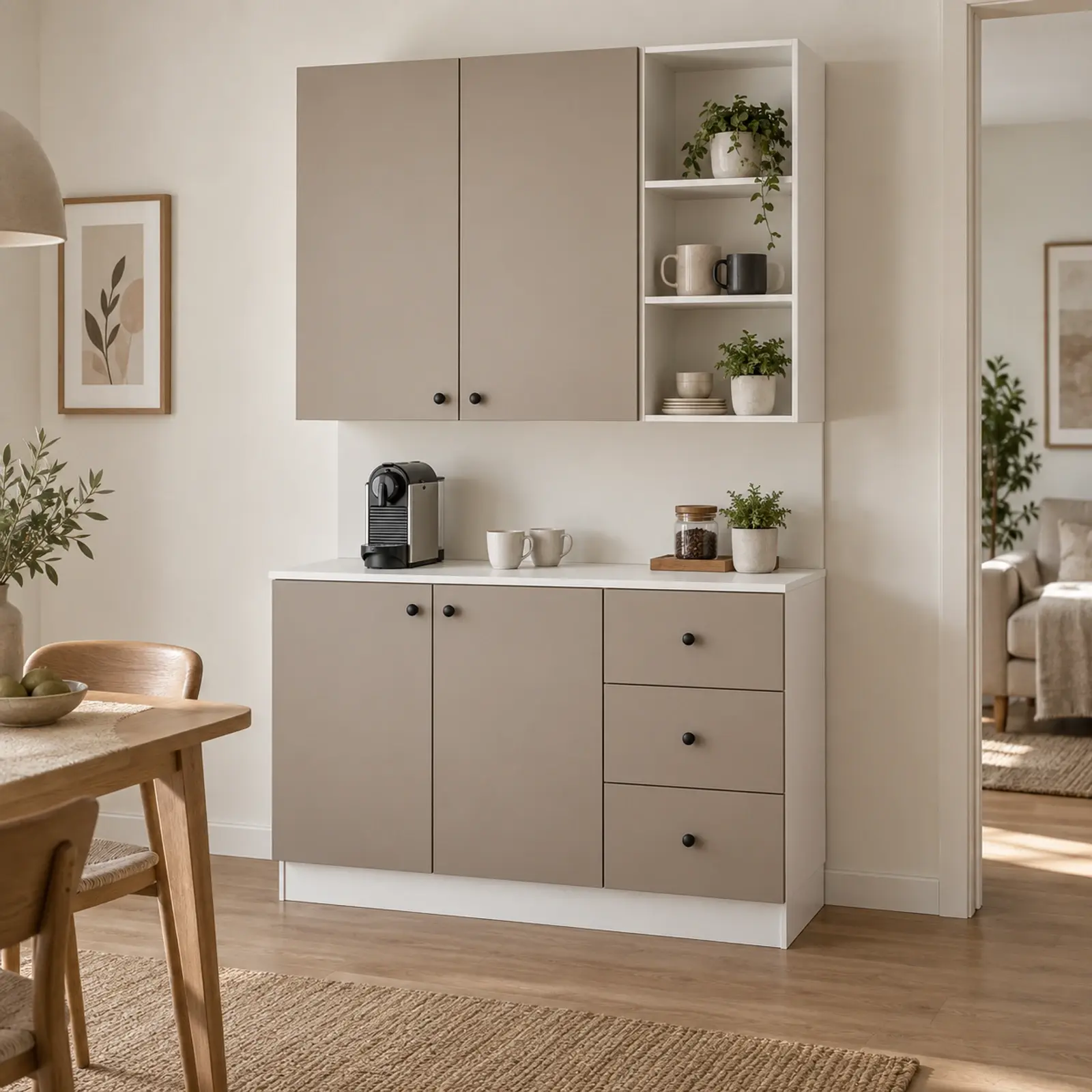 Molvena 120 cm Çekmeceli Kahve Köşesi
