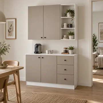 Molvena 120 cm Çekmeceli Kahve Köşesi