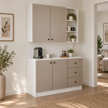 Molvena 120 cm Çekmeceli Kahve Köşesi