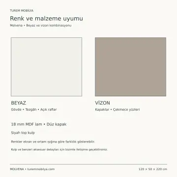 Molvena 120 cm Çekmeceli Kahve Köşesi