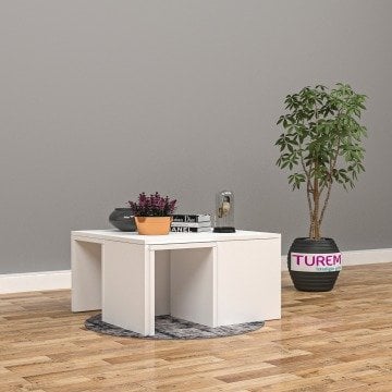 Minel Beyaz Orta Sehpa