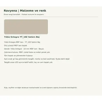 Ravyena Satürn Bej MDF U Mutfak Dolabı – Yıldız YT10Z
