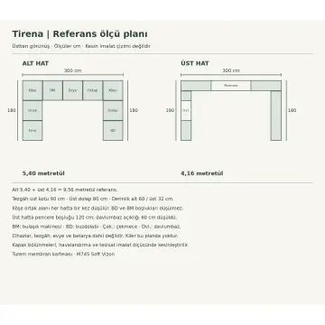 Tirena Membran U Mutfak Dolabı – M745 Soft Vizon