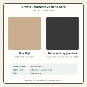 Arelvia Kum Beji Lake Sol L Mutfak Dolabı