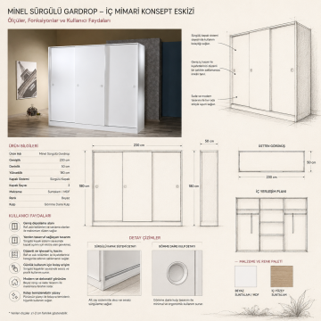 Minel Sürgülü Gardrop Suntalam/Mdf