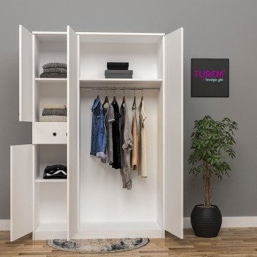 Mina 4 Kapılı 1 Çekmeceli Gardrop