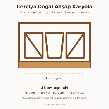 Cerelya Doğal Ahşap Karyola