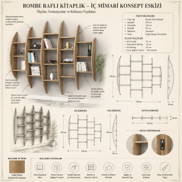 Bombe Raflı Kitaplık